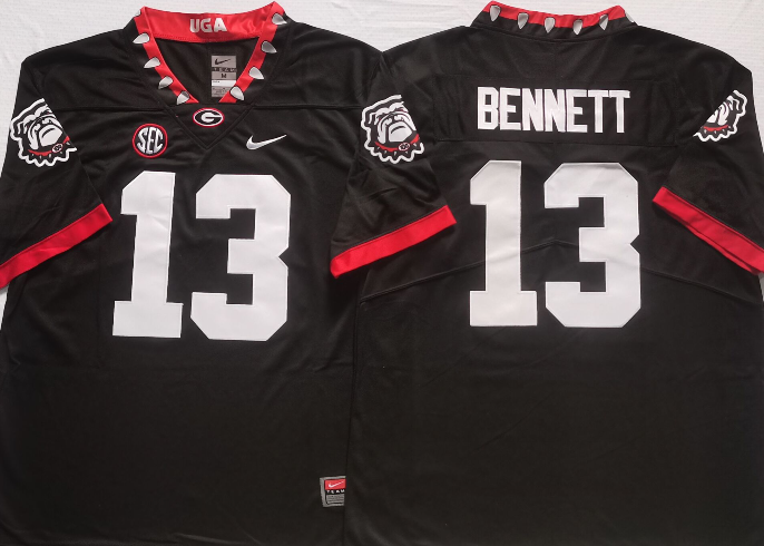 Men's Georgia Bulldogs Stetson Bennett #13 Black Jersey